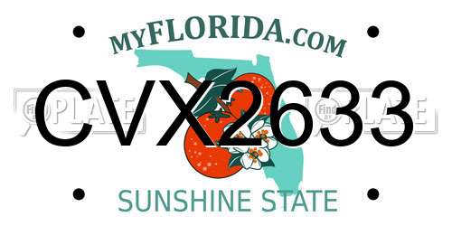 CVX2633 Florida License Plate