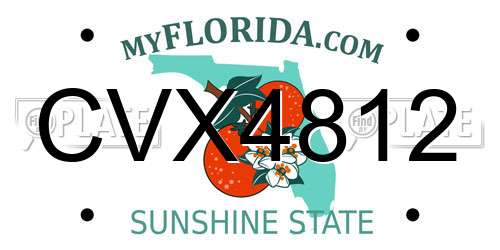 CVX4812 Florida License Plate