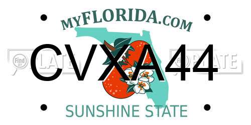 CVXA44 Florida License Plate