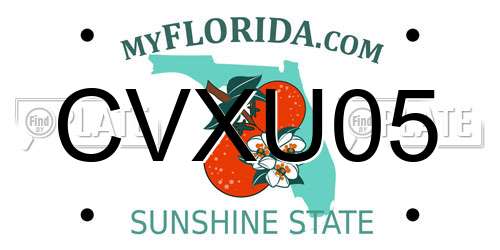 CVXU05 Florida License Plate