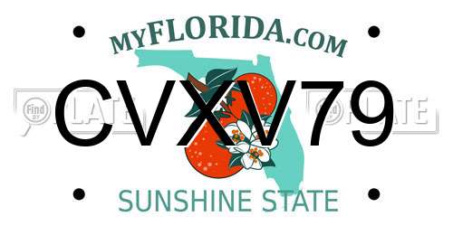 CVXV79 Florida License Plate