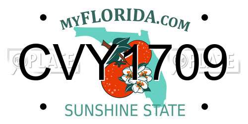 CVY1709 Florida License Plate