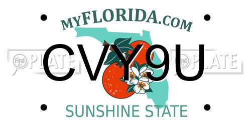 CVY9U Florida License Plate