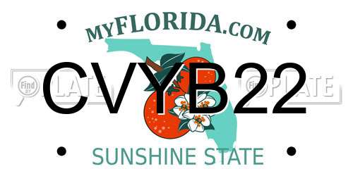 CVYB22 Florida License Plate