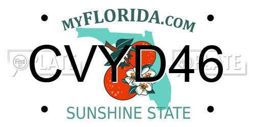 CVYD46 Florida License Plate