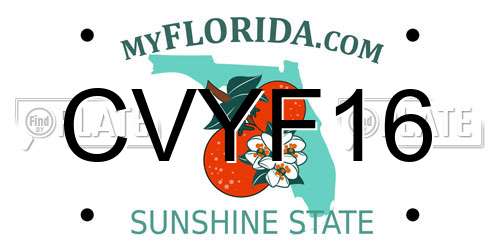 CVYF16 Florida License Plate