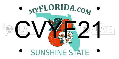 CVYF21 Florida License Plate