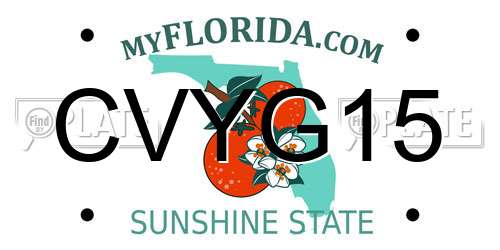 CVYG15 Florida License Plate