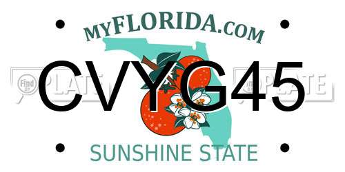 CVYG45 Florida License Plate
