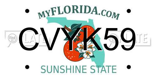 CVYK59 Florida License Plate