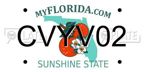 CVYV02 Florida License Plate