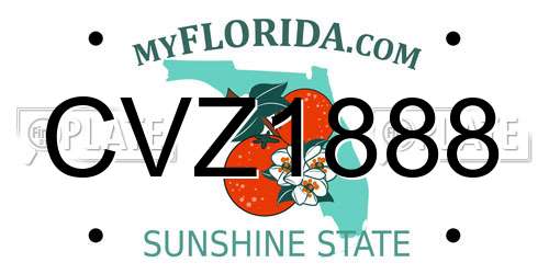 CVZ1888 Florida License Plate