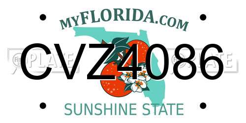 CVZ4086 Florida License Plate