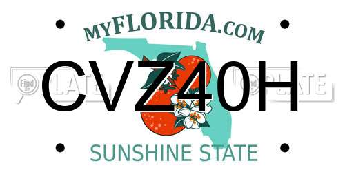 CVZ40H Florida License Plate