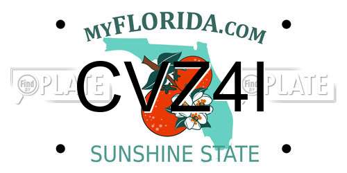 CVZ4I Florida License Plate