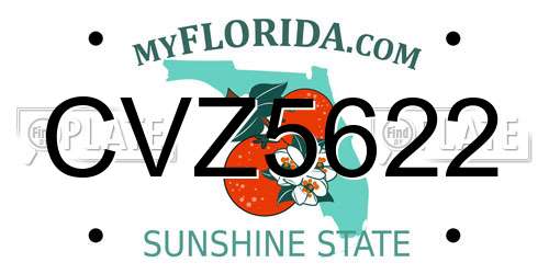 CVZ5622 Florida License Plate