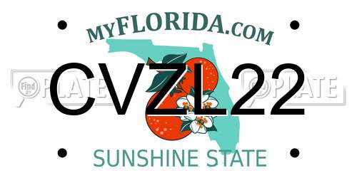 CVZL22 Florida License Plate