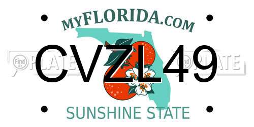 CVZL49 Florida License Plate