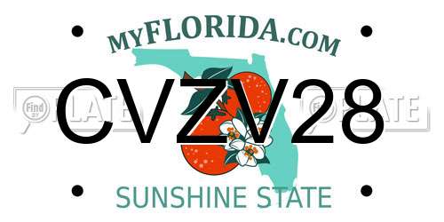 CVZV28 Florida License Plate