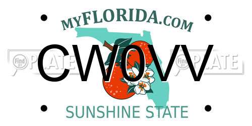 CW0VV Florida License Plate