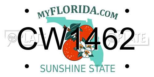 CW1462 Florida License Plate