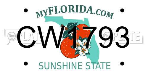 CW1793 Florida License Plate