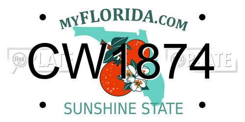 CW1874 Florida License Plate