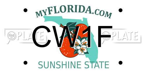 CW1F Florida License Plate