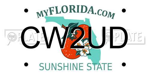 CW2UD Florida License Plate