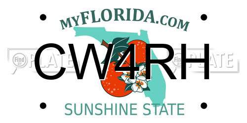 CW4RH Florida License Plate