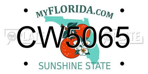 CW5065 Florida License Plate