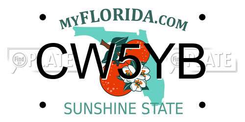 CW5YB Florida License Plate