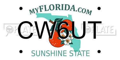 CW6UT Florida License Plate