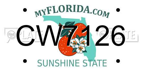 CW7126 Florida License Plate
