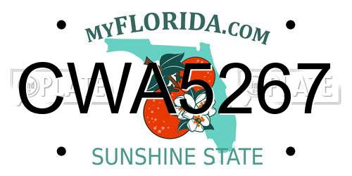 CWA5267 Florida License Plate