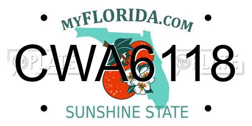 CWA6118 Florida License Plate