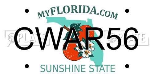 CWAR56 Florida License Plate