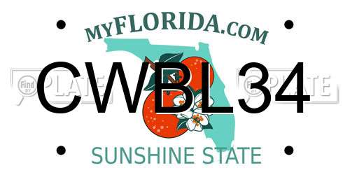 CWBL34 Florida License Plate