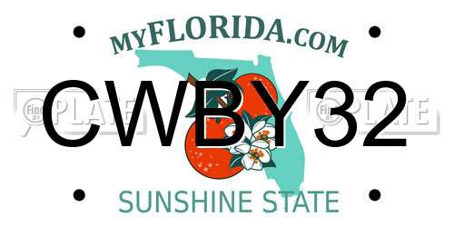 CWBY32 Florida License Plate