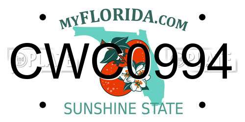 CWC0994 Florida License Plate