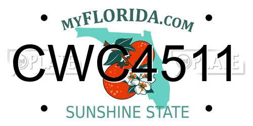 CWC4511 Florida License Plate