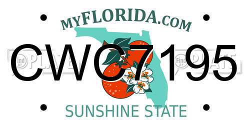 CWC7195 Florida License Plate
