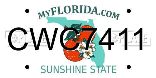 CWC7411 Florida License Plate
