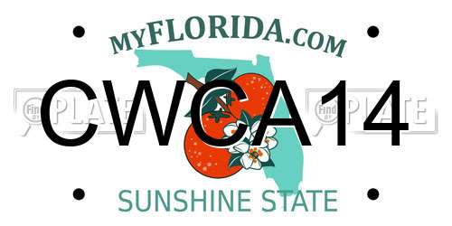 CWCA14 Florida License Plate