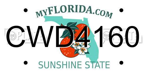 CWD4160 Florida License Plate