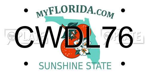 CWDL76 Florida License Plate