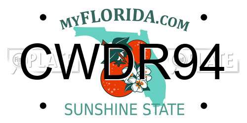 CWDR94 Florida License Plate
