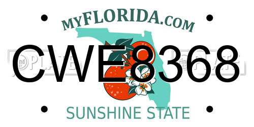 CWE8368 Florida License Plate