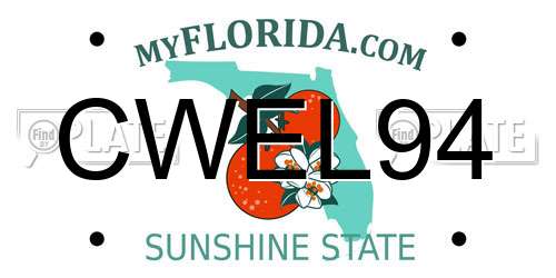 CWEL94 Florida License Plate