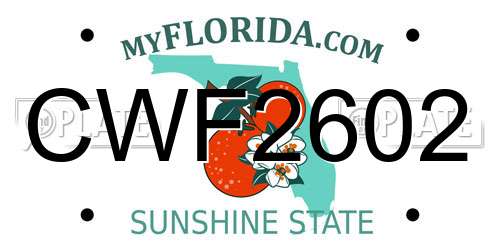 CWF2602 Florida License Plate